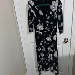 Lauren Ralph Lauren Black and White Floral Dress